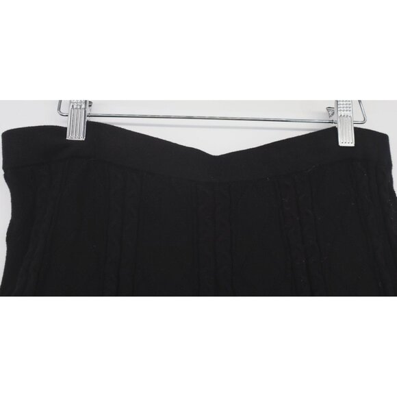 CeCe Womens Black Knit Pleated A-Line Skirt M Stretch Dark Academia Whimsigoth - Picture 6 of 8